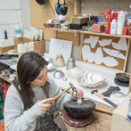 Aoife White in her studio at Yorkshire Artspace 2018